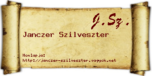 Janczer Szilveszter névjegykártya