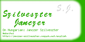 szilveszter janczer business card